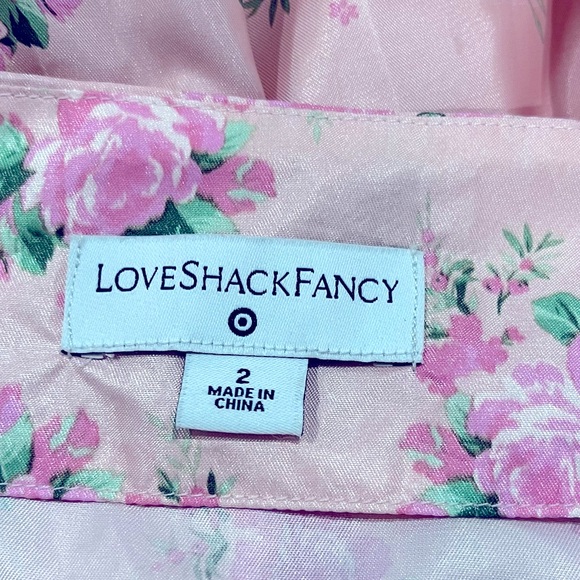 Love Shack Fancy x Target Cecile Puff Sleeve Floral Mini Pink Dress 2 Small - Picture 11 of 12